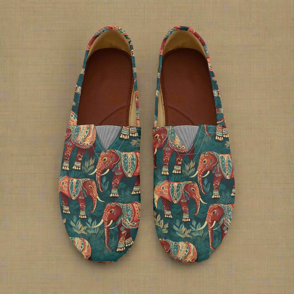 Elephants Canvas Toms Shoes
