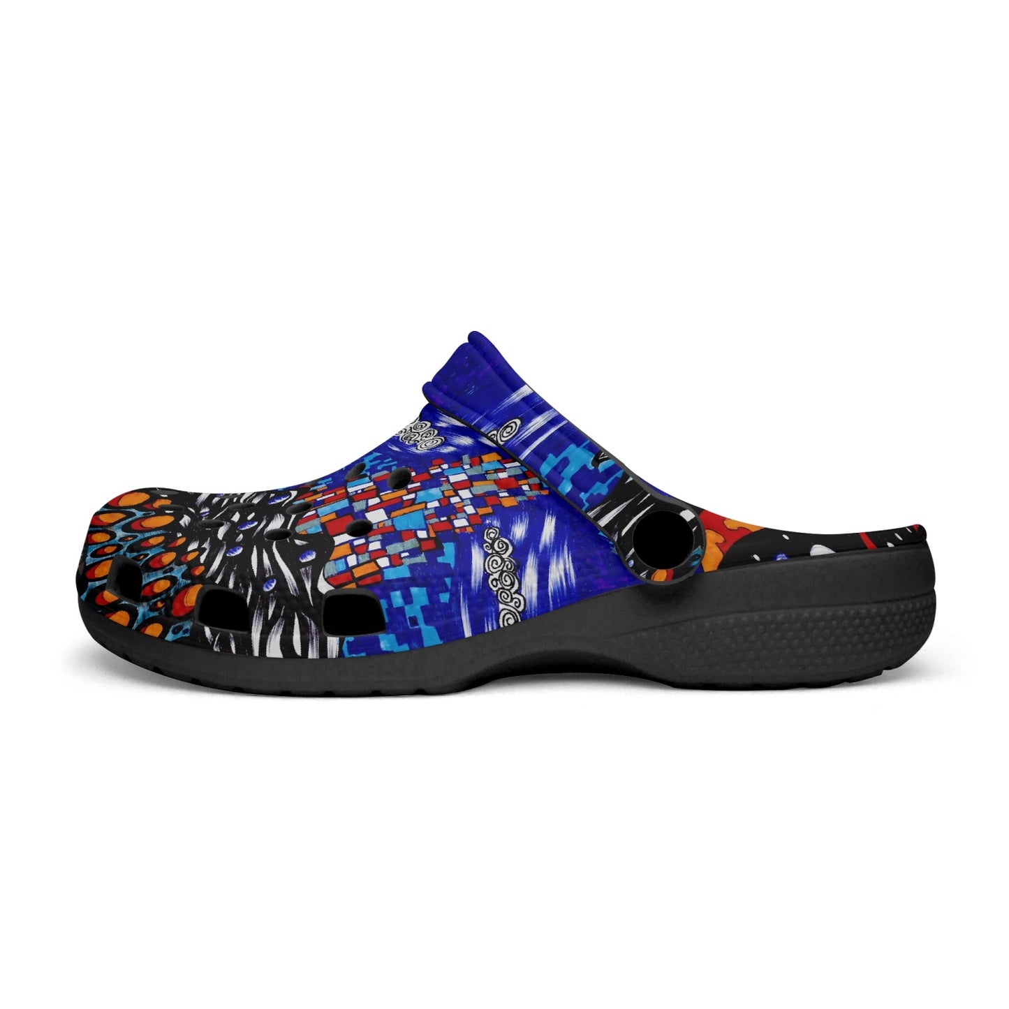 Jess Lewis Pen Art Printed Abstract Southsea Beach Rok-Clogs
