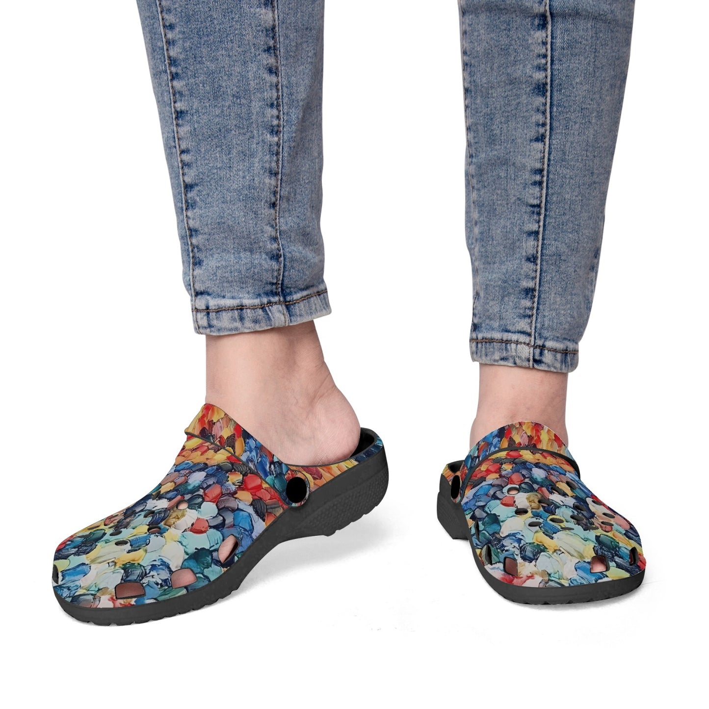 Jess Lewis Abstract Beach Oils Rok-Clogs