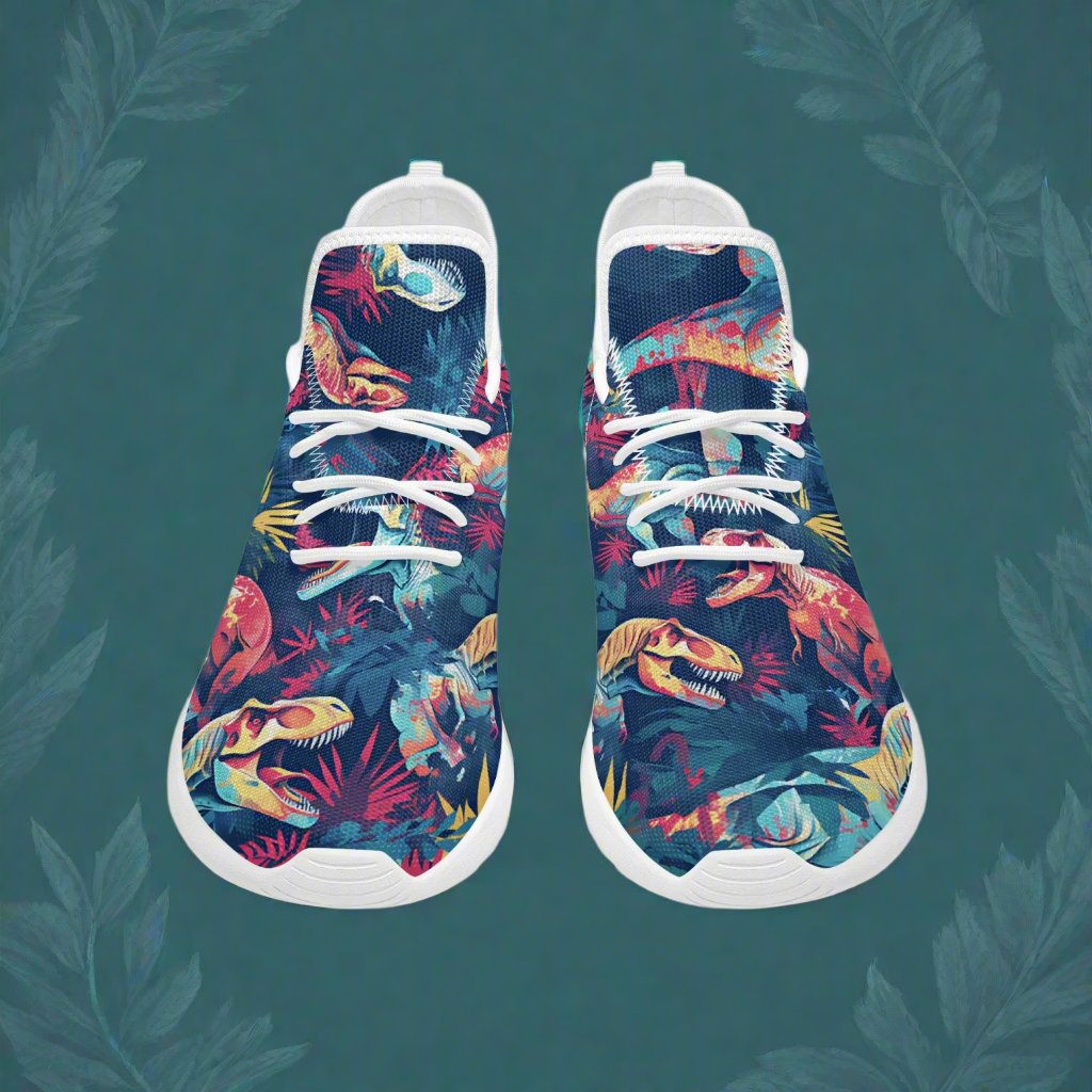 Zombie T-Rex! Classic Mesh Knit Sneakers