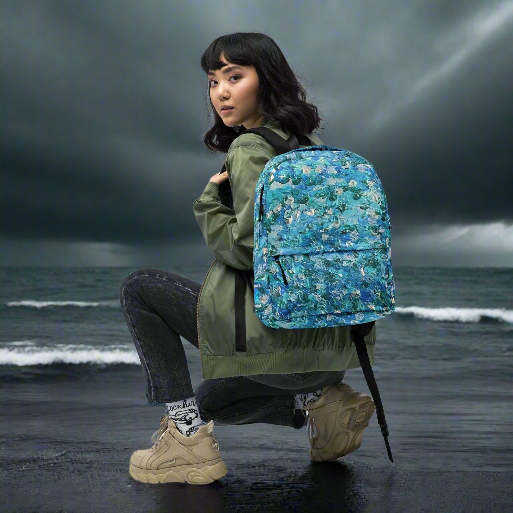 Abstract Blues Backpack – Free Delivery! Rock / Metal / Gothic / EDM / Clubwear - Alternative Apparel Only from Phase B Records.