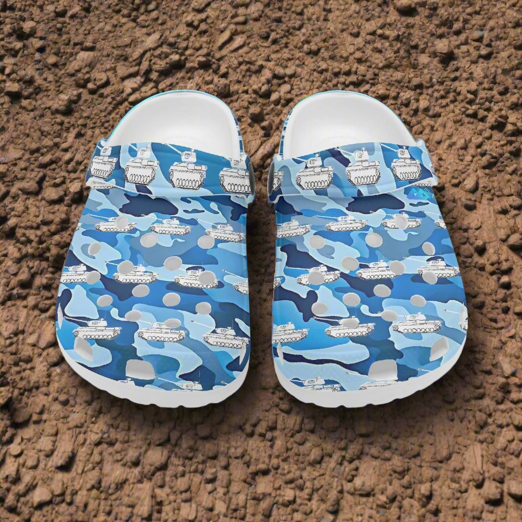 Camo Tanks Rok-Clogs - Alternative Art Clogs for Kids