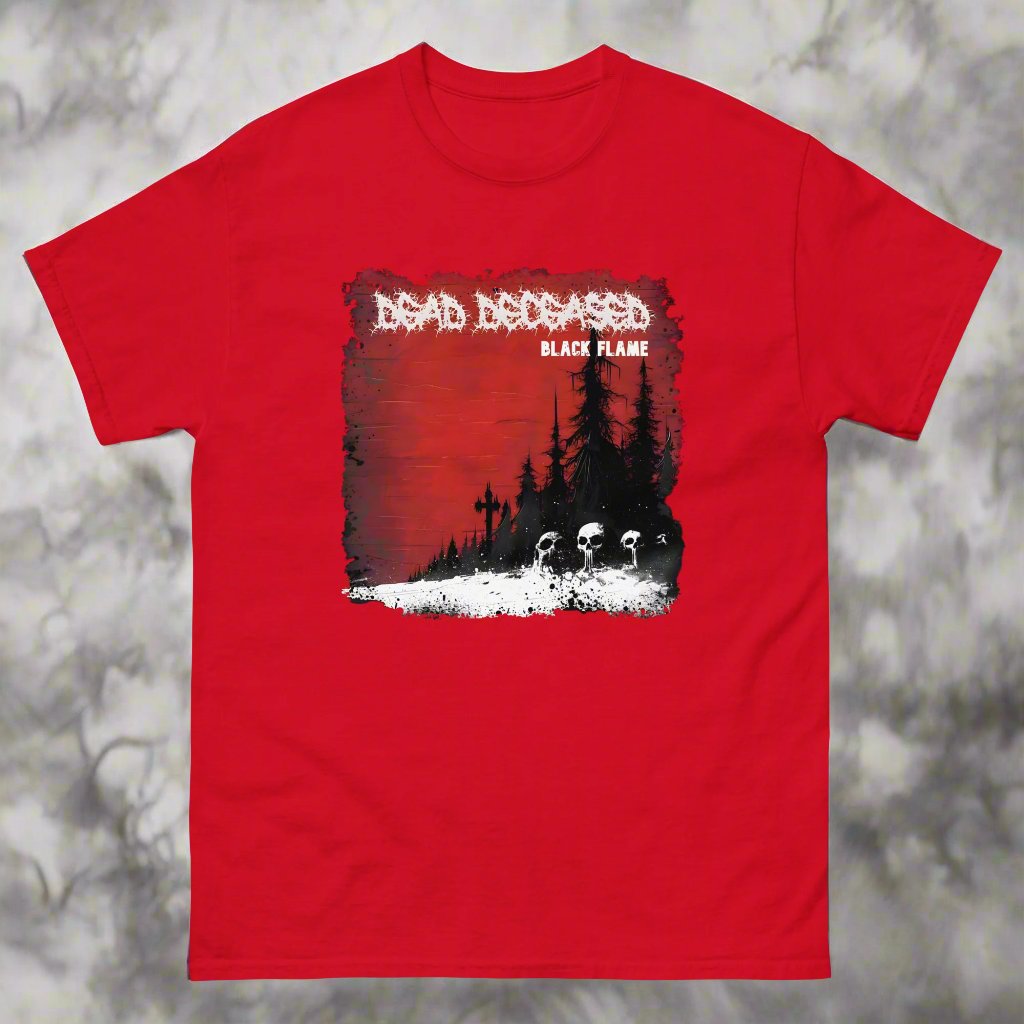 Dead Deceased Black Flame Unisex Gildan classic tee - Free Delivery! Rock / Metal / Gothic Alternative Tee - Alternative Apparel Only from Phase B Records. Plus Size to 5XL