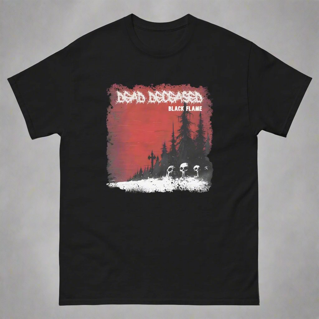 Dead Deceased Black Flame Unisex Gildan classic tee - Free Delivery! Rock / Metal / Gothic Alternative Tee - Alternative Apparel Only from Phase B Records. Plus Size to 5XL
