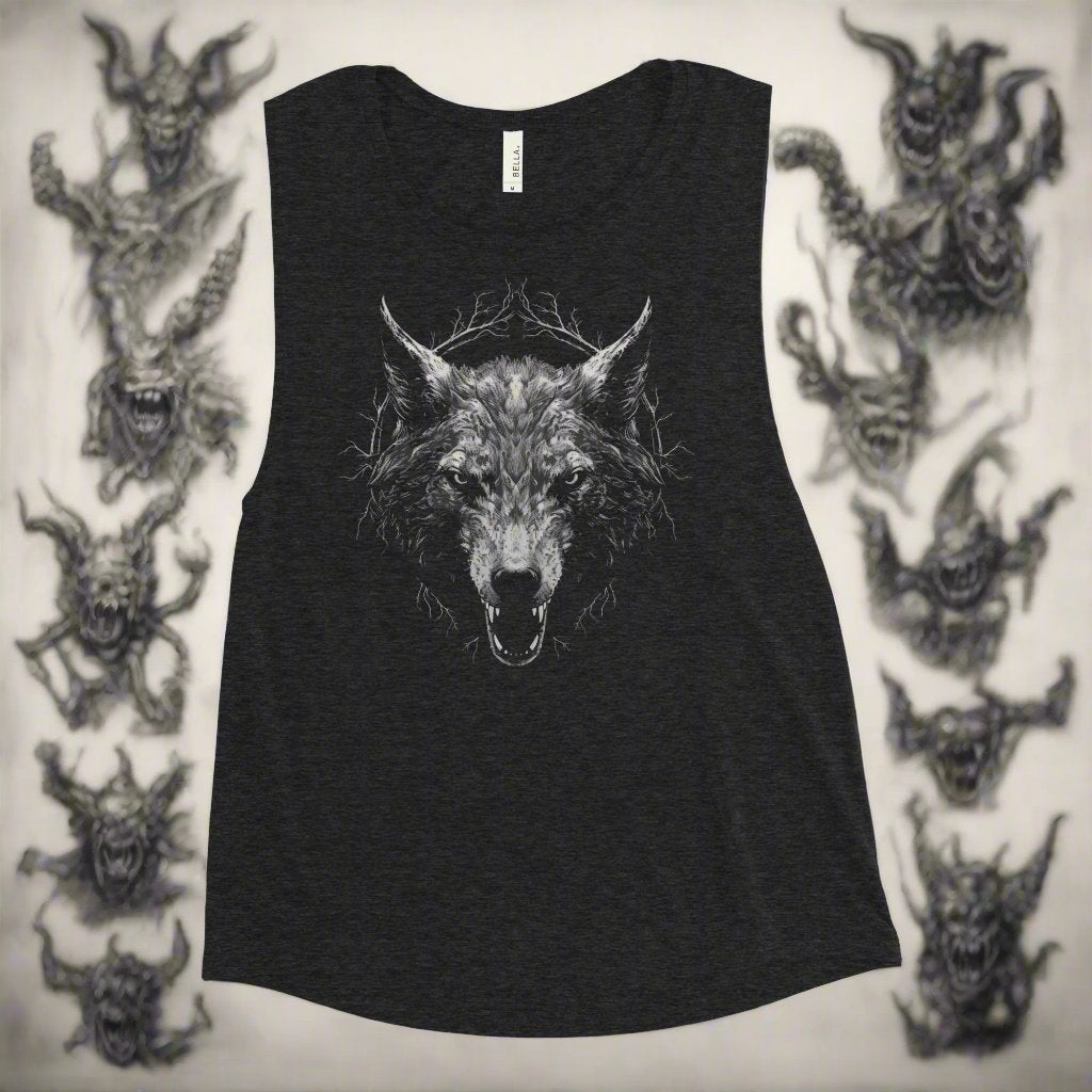 Dead Deceased Unleash the Wolves Ladies’ Tank - Free Delivery! Rock / Metal / Gothic Alternative - Alternative Apparel Only from Phase B Records.