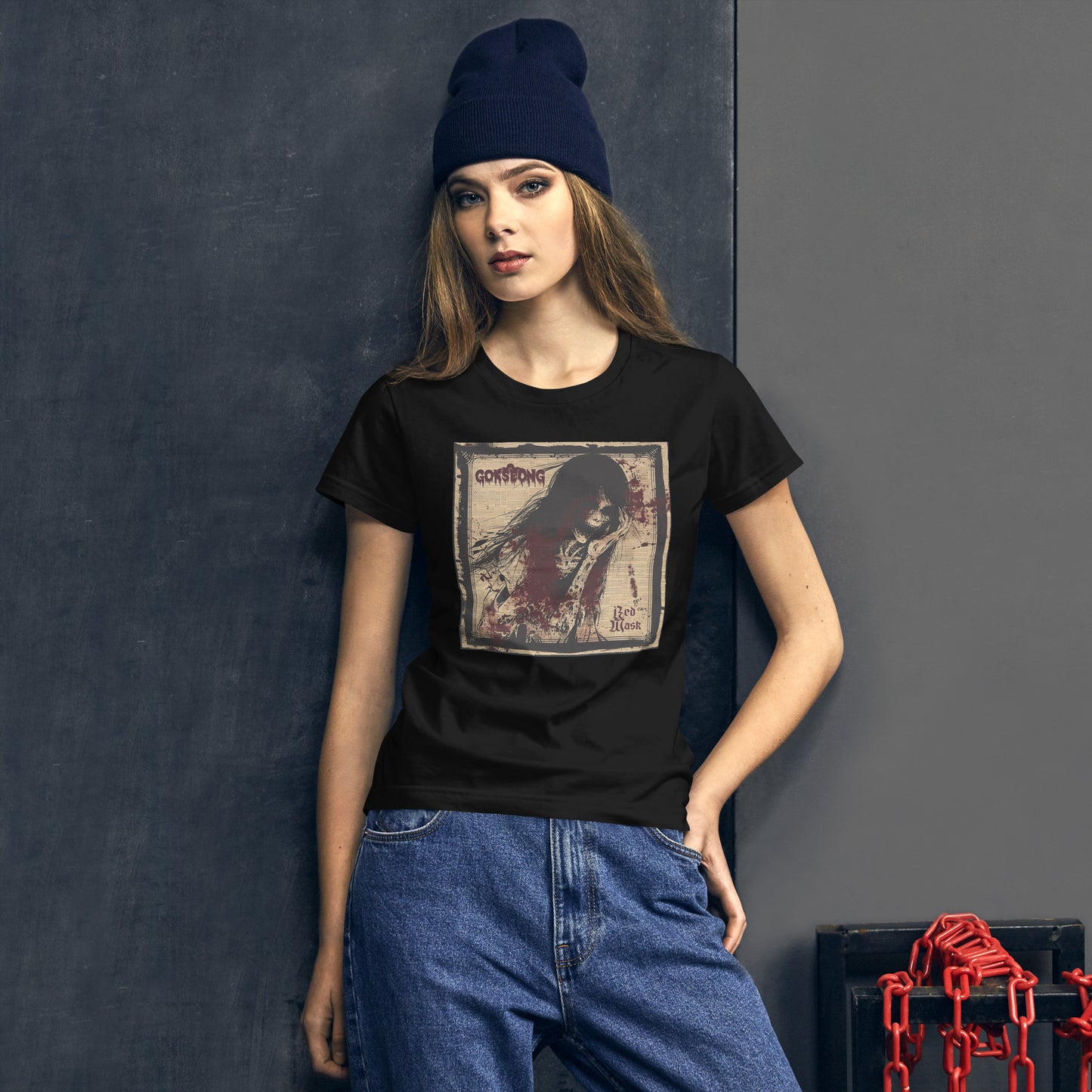 Gokseong Red Mask Women's short sleeve t-shirt - Free Delivery! Rock / Metal / Alternative - Alternative Apparel and Merch Only from Phase B Records.