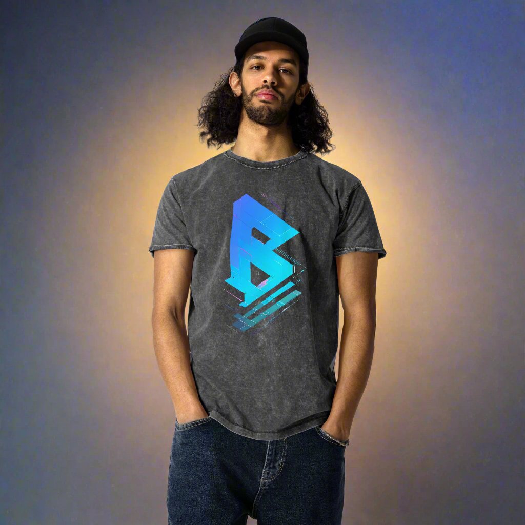 Phase B Denim T-Shirt - Free Delivery! UK Techno / EDM / Electronic Graphic Merch / Alternative Apparel and Merch Only from Phase B Records.