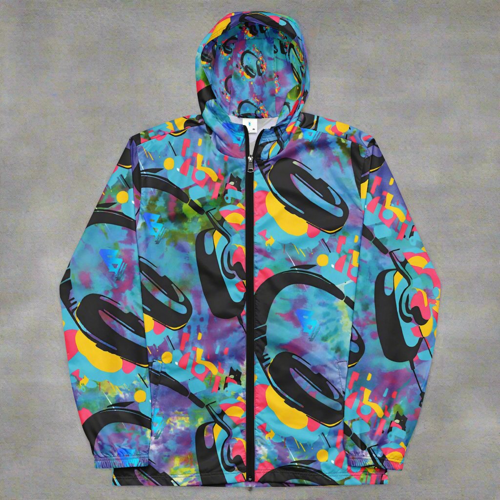 Phase B Headphones Men’s windbreaker - Free Delivery! UK Techno / EDM / Electronic Graphic Merch / Alternative Apparel and Merch Only from Phase B Records.