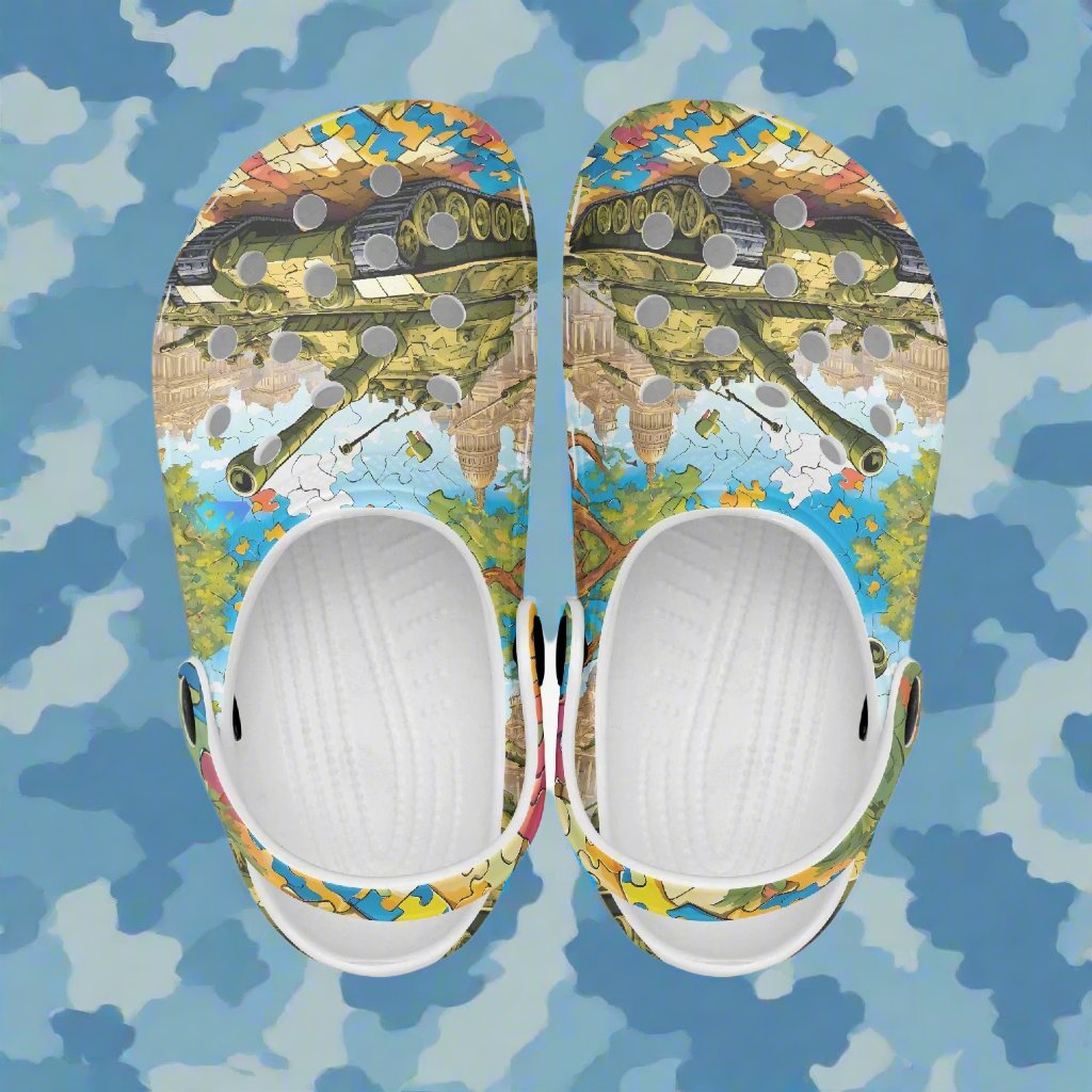Tank Puzzle! Rok-Clogs - Alternative Art Clogs for Kids
