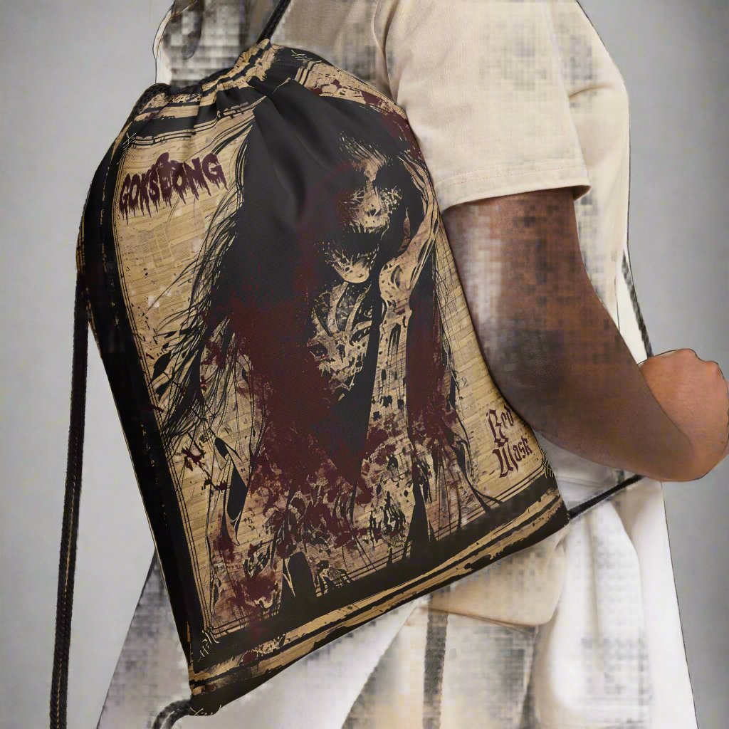 Gokseong Red Mask Drawstring bag - Free Delivery! Rock / Metal / Alternative - Alternative Apparel and Merch Only from Phase B Records.