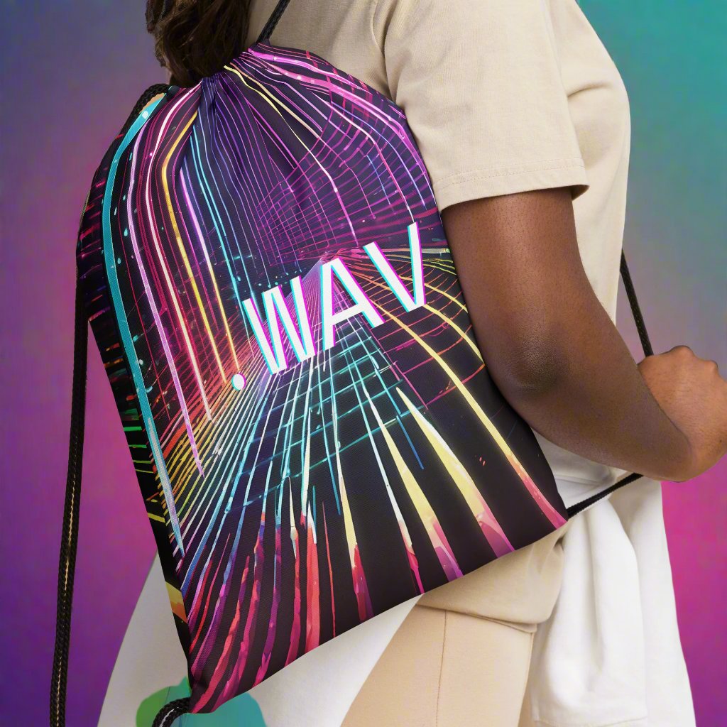 .WAV Drawstring bag - Free Delivery! Rock / Metal / Electronic / EDM / Underground - Alternative Apparel and Merch Only from Phase B Records.