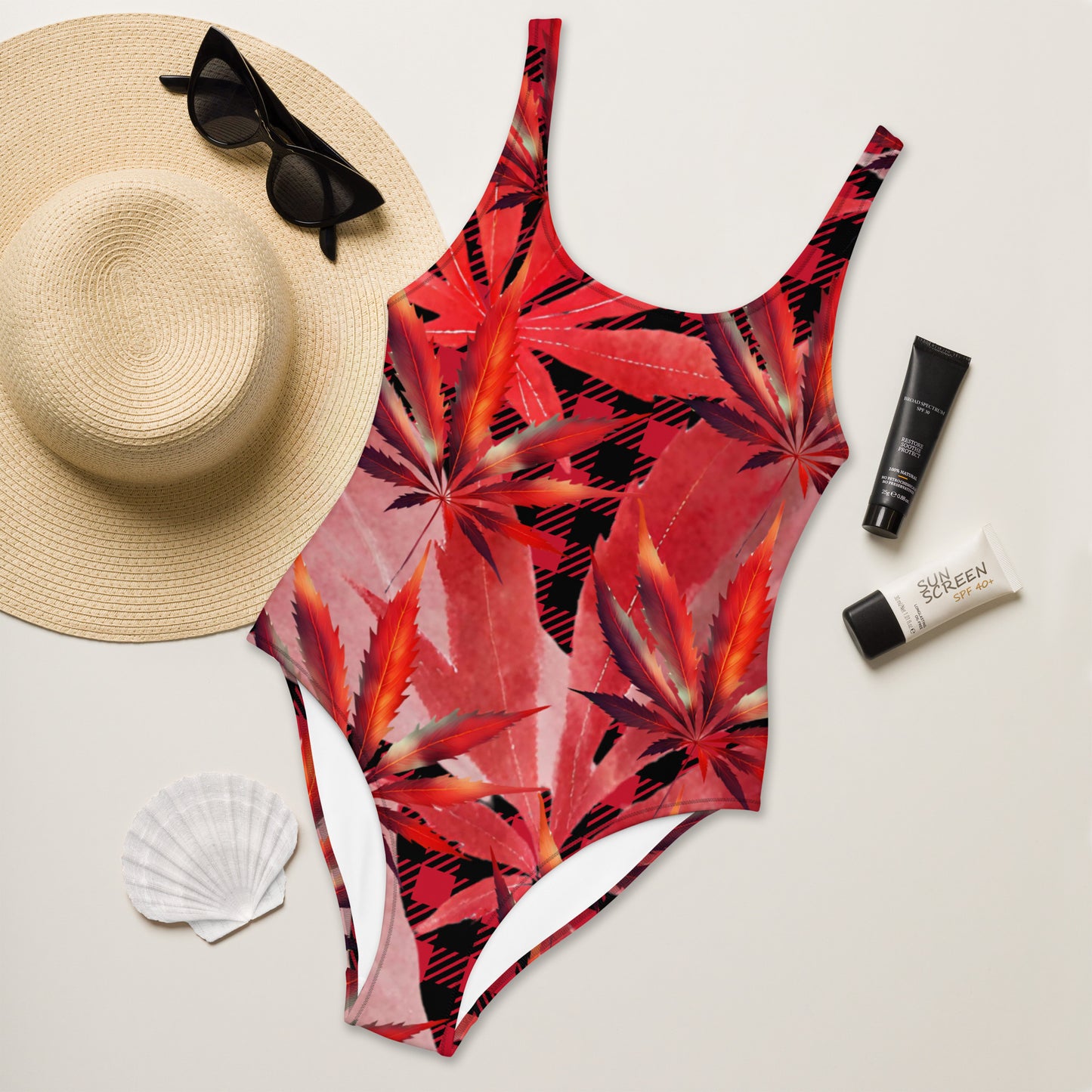 Weed One-Piece Swimsuit