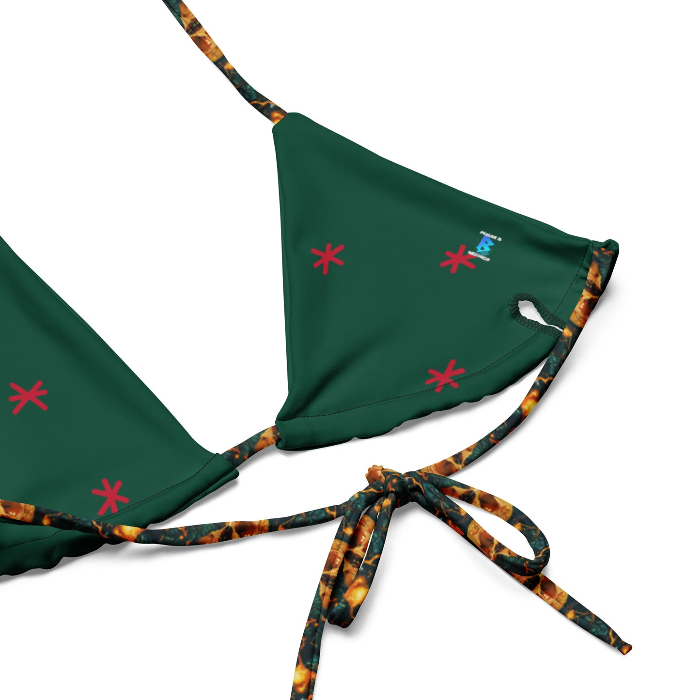 Teal Skulls recycled string bikini