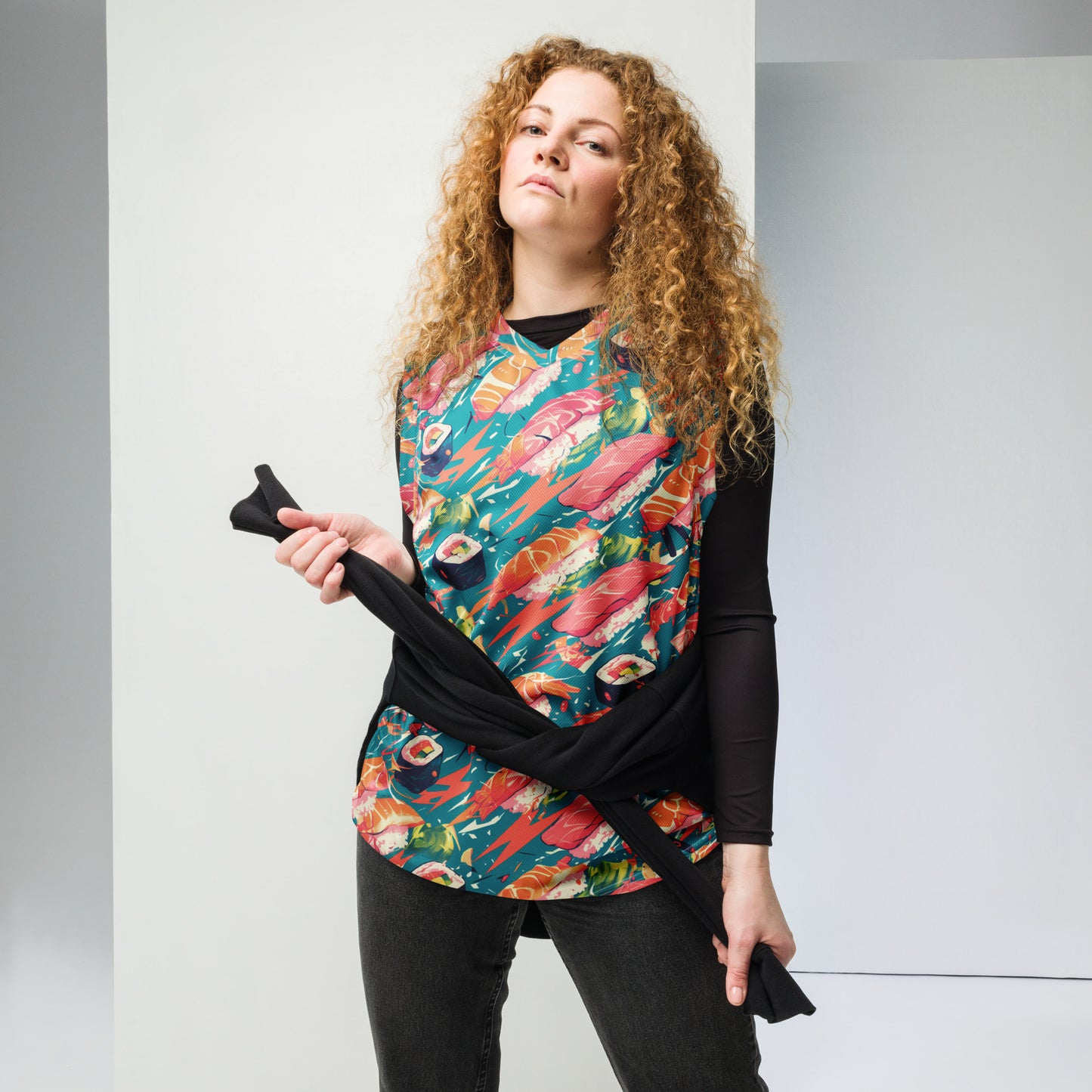 Sushi Recycled unisex basketball jersey