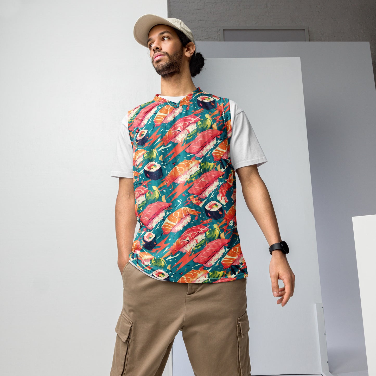 Sushi Recycled unisex basketball jersey