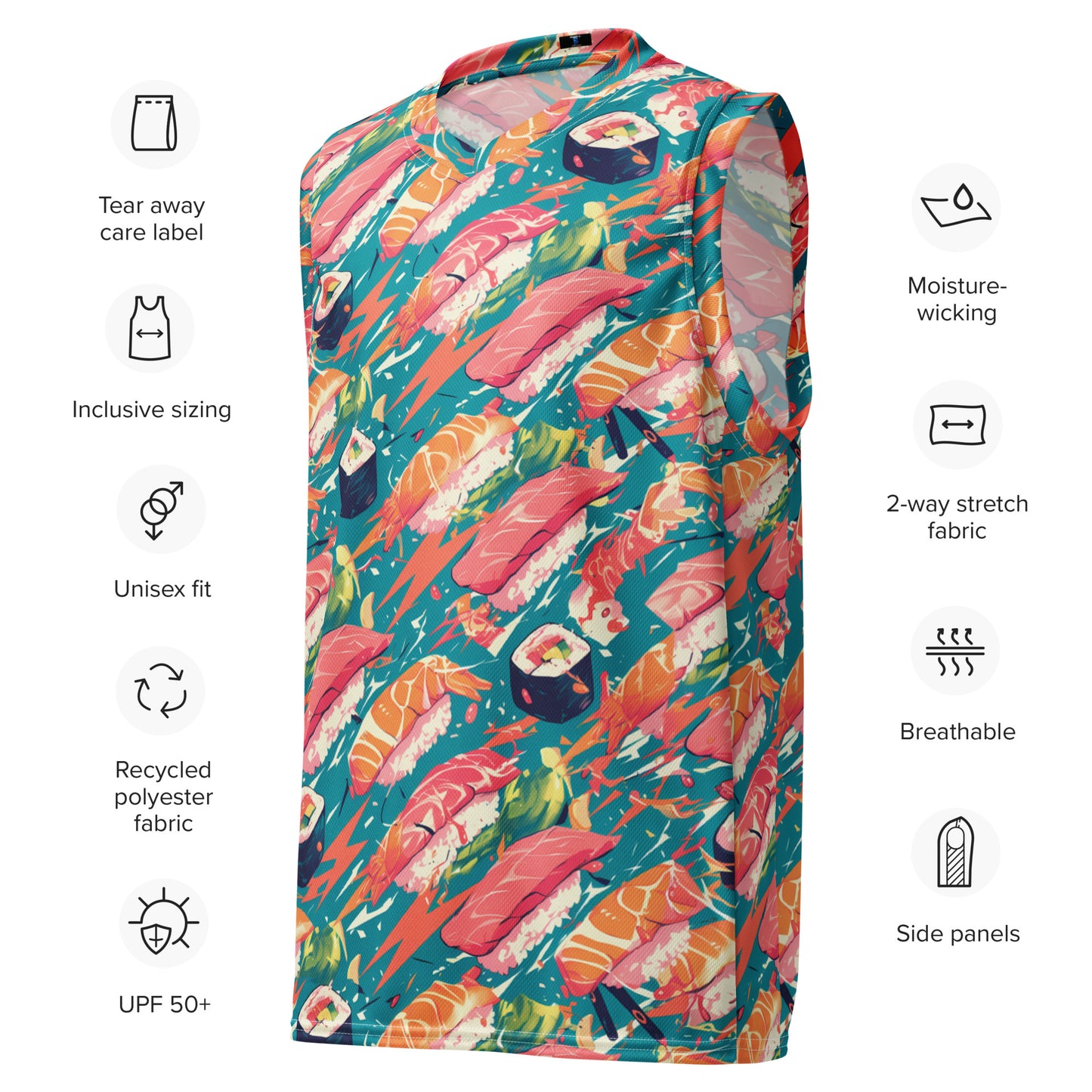 Sushi Recycled unisex basketball jersey