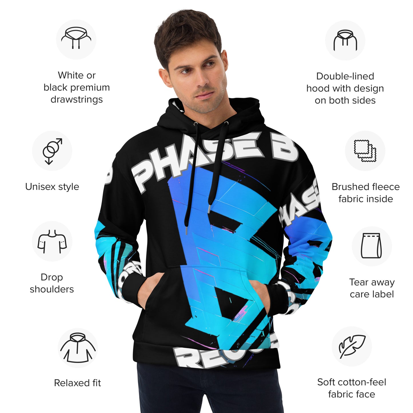 Phase B Unisex Hoodie - Free Delivery! Rock / Metal / Electronic / EDM / Underground - Alternative Apparel and Merch Only from Phase B Records.