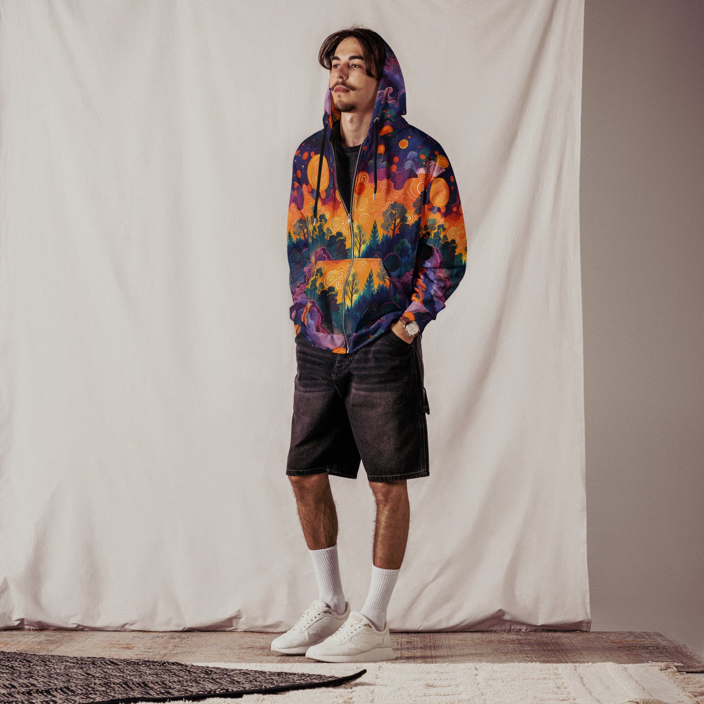 Abstract Sky Unisex zip hoodie – Free Delivery! Rock / Metal / Gothic / EDM / Clubwear - Alternative Apparel Only from Phase B Records. Plus Size to 6XL