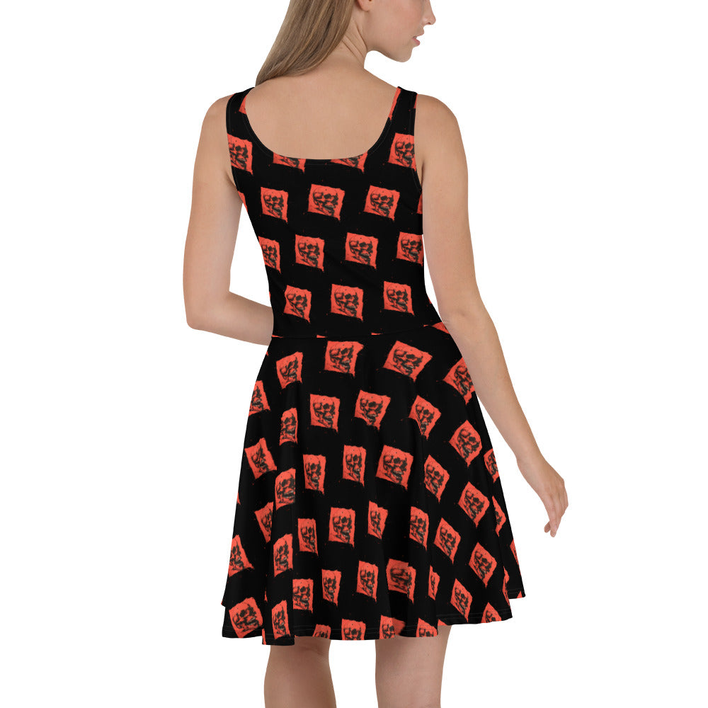 Red Skull Skater Dress