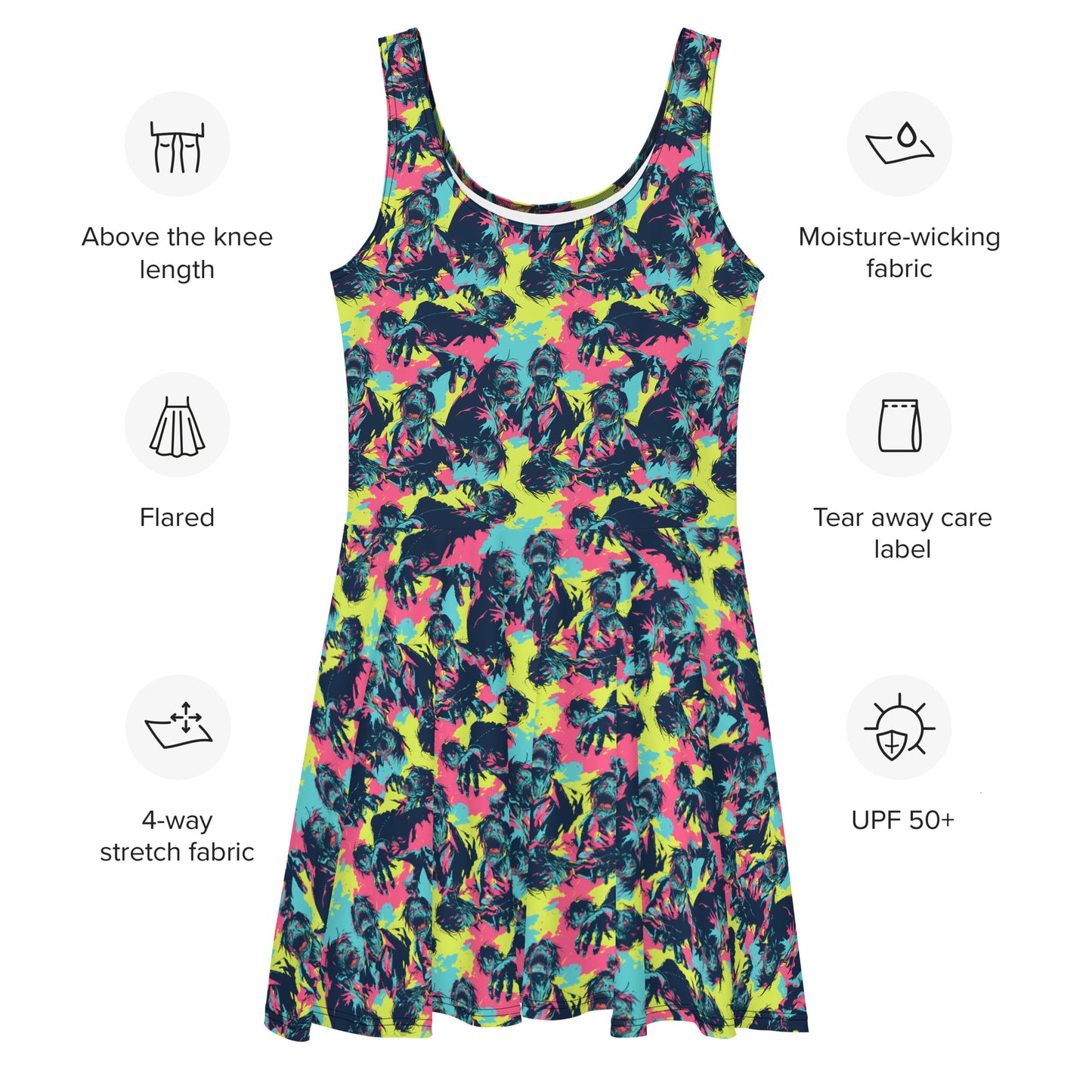 Neon Zombies Skater Dress