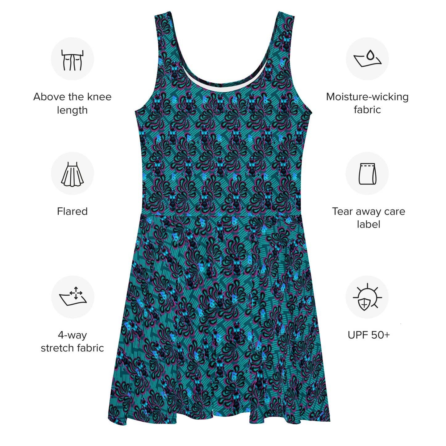Pinup Turquoise Skater Dress