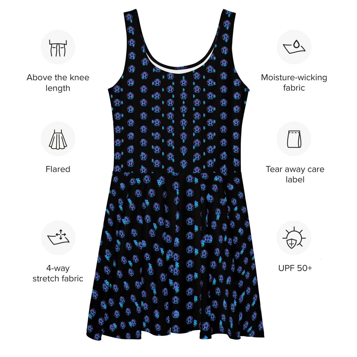 Pentagram Pinup Skater Dress