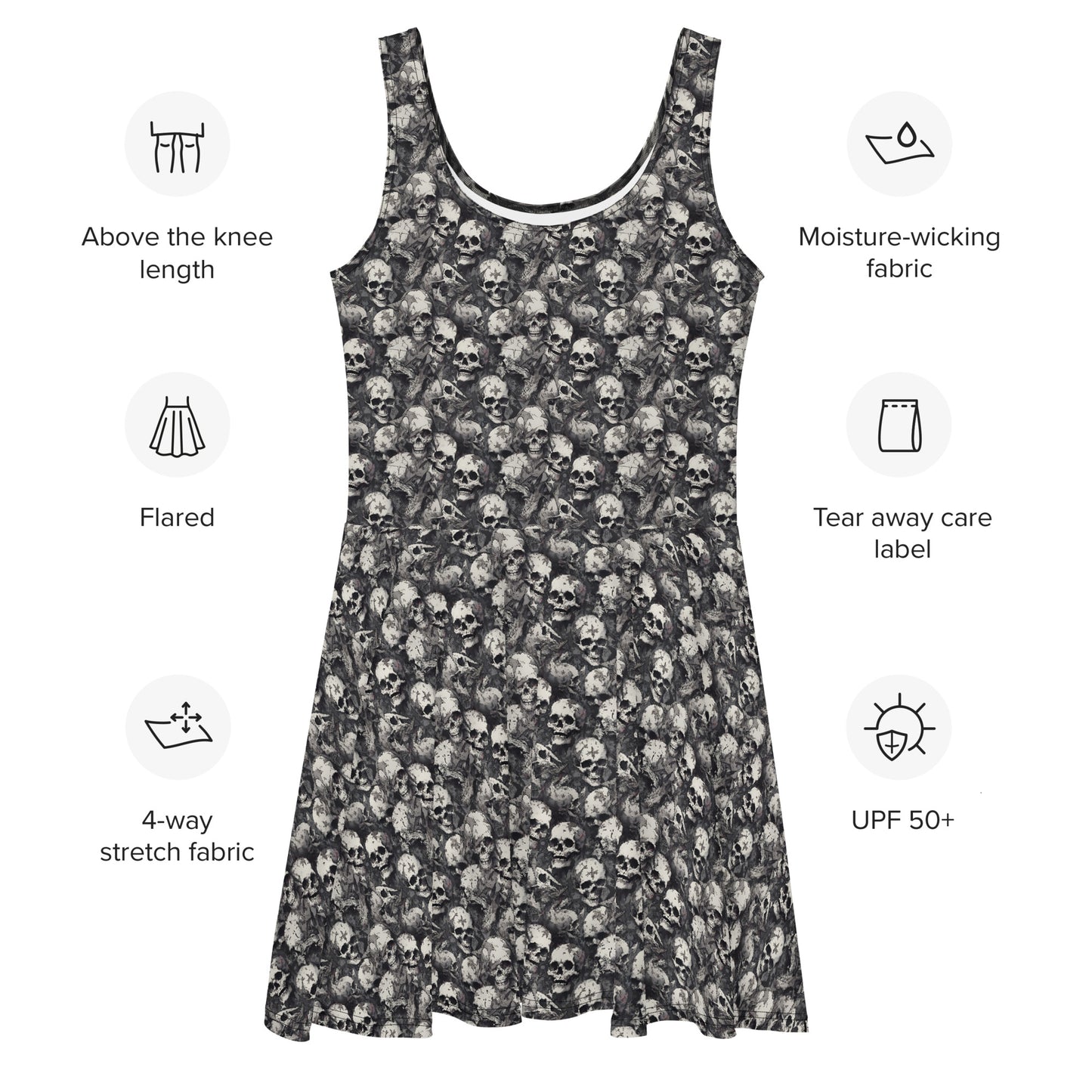 Gothic Skulls Skater Dress