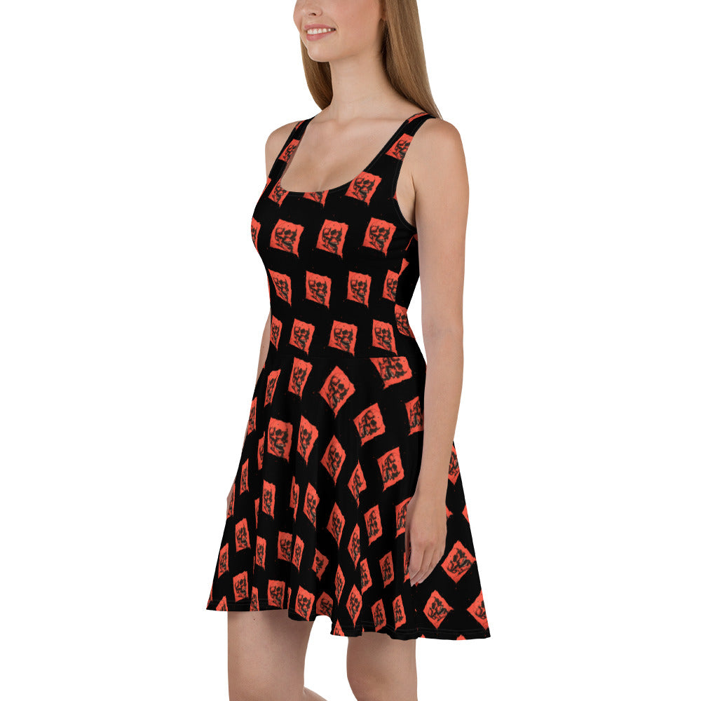 Red Skull Skater Dress