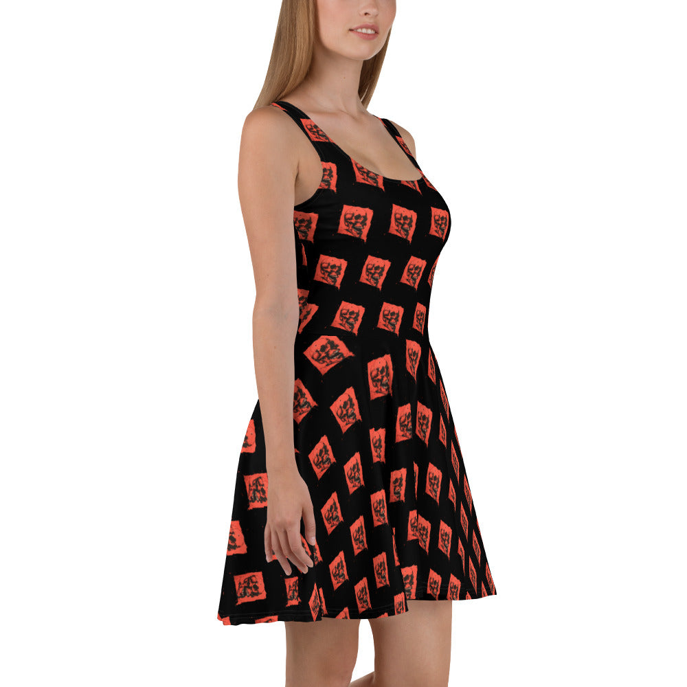 Red Skull Skater Dress