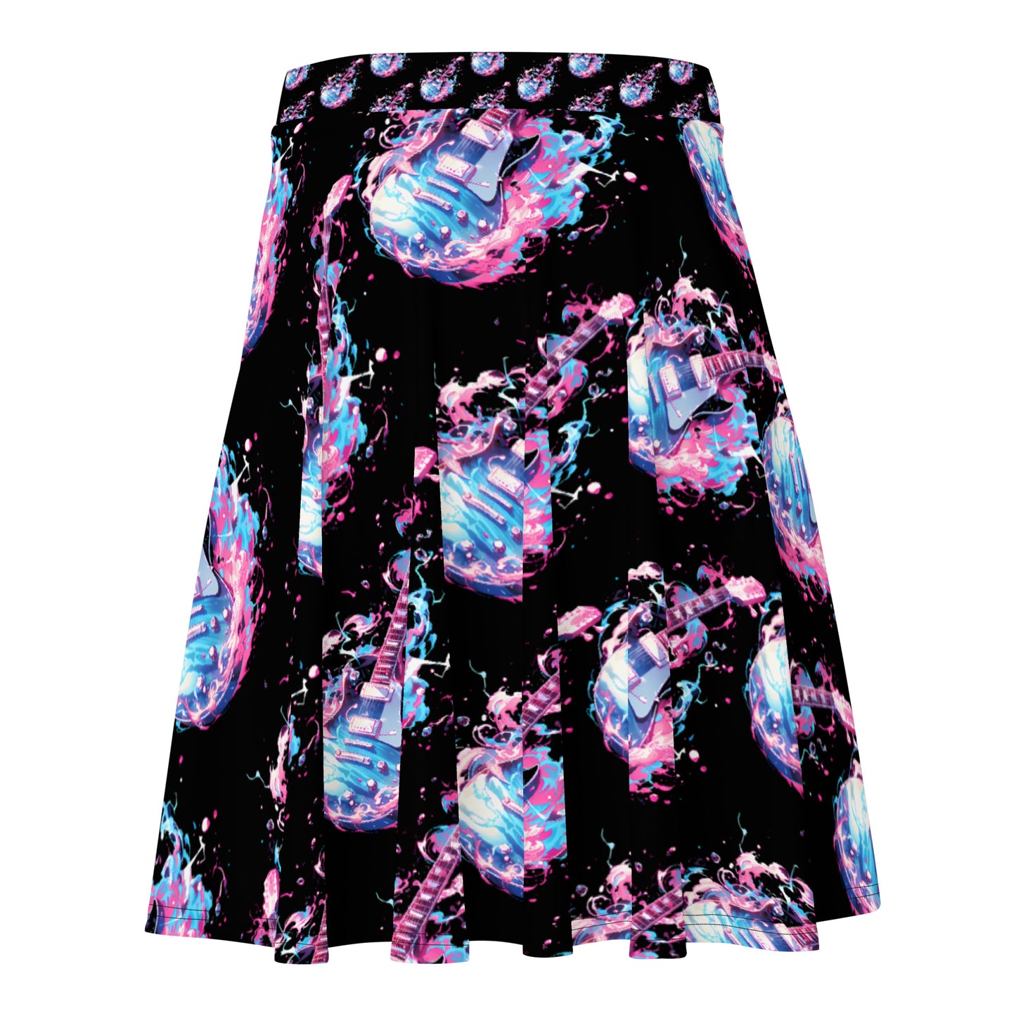 Guitar Graphic Skater Skirt