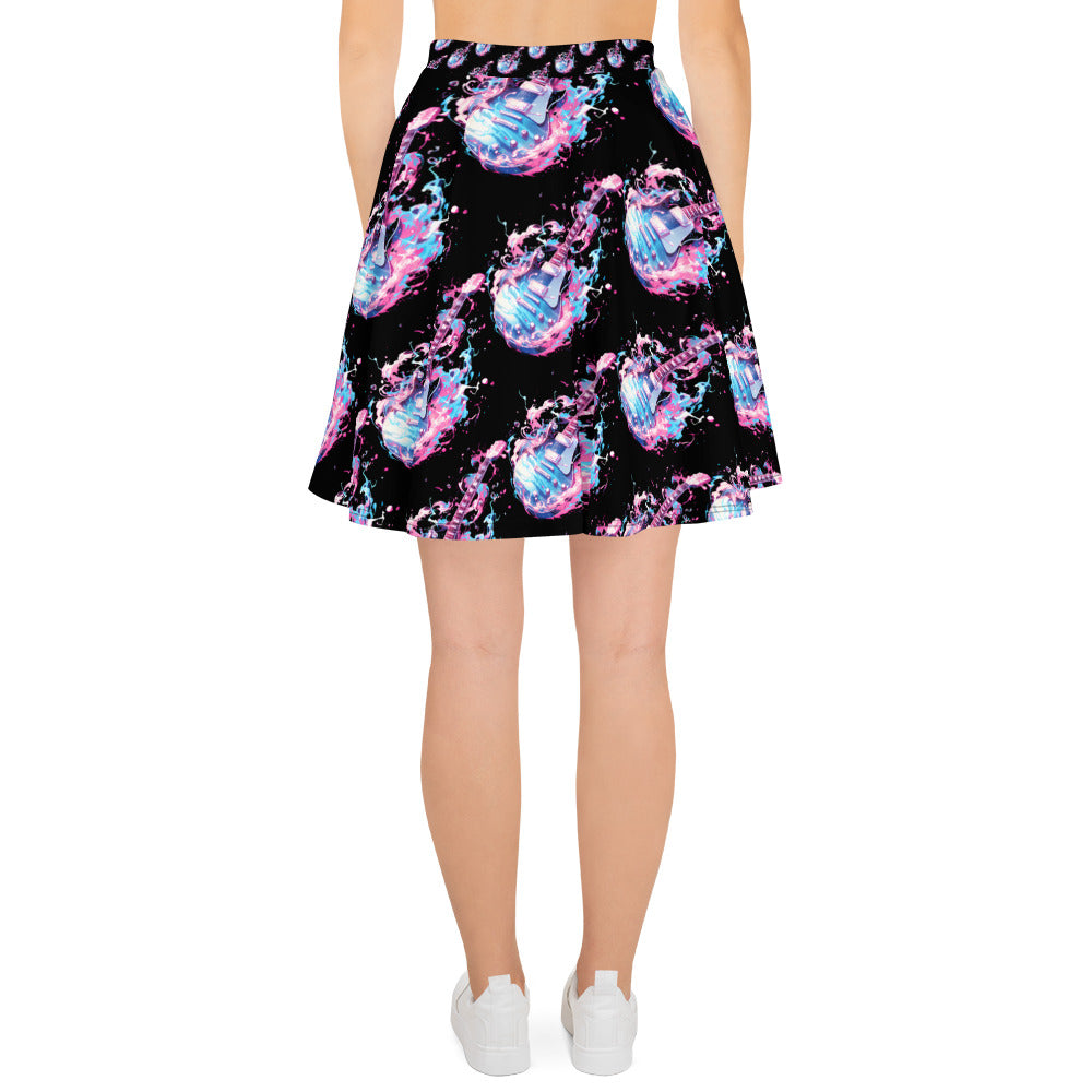 Guitar Graphic Skater Skirt