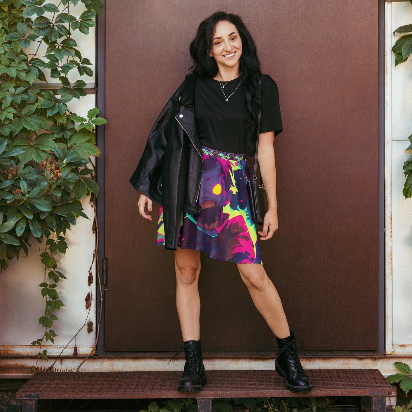 Neon Zombie Skater Skirt