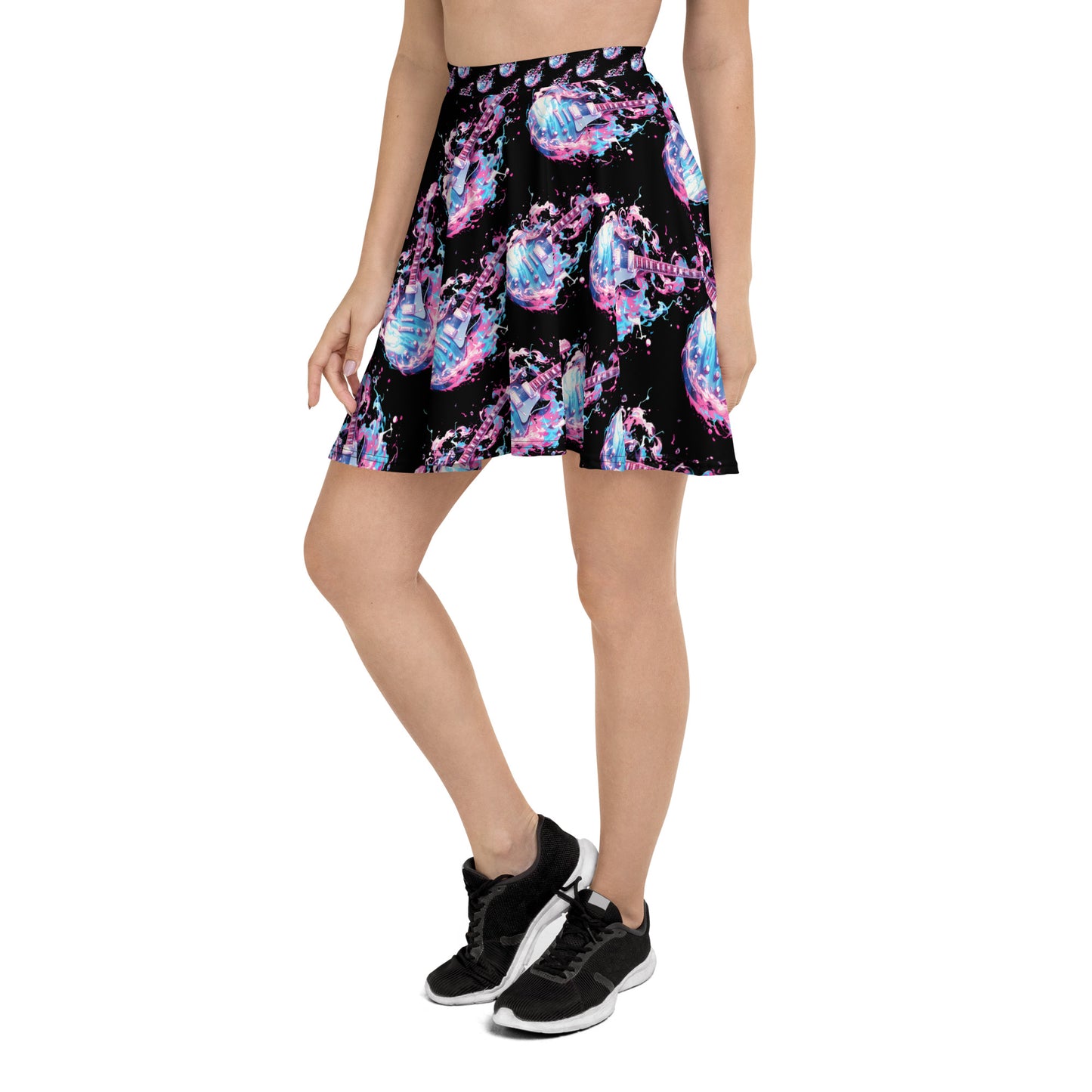 Guitar Graphic Skater Skirt