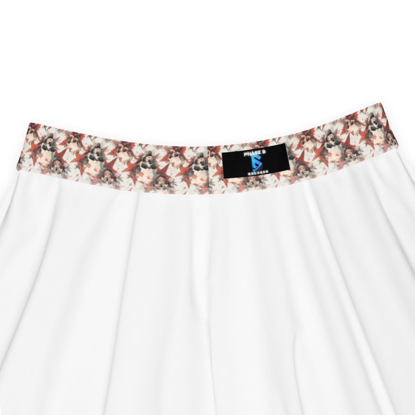 Red Star Skulls Skater Skirt