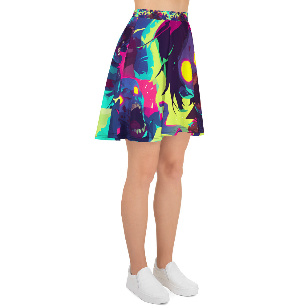 Neon Zombie Skater Skirt
