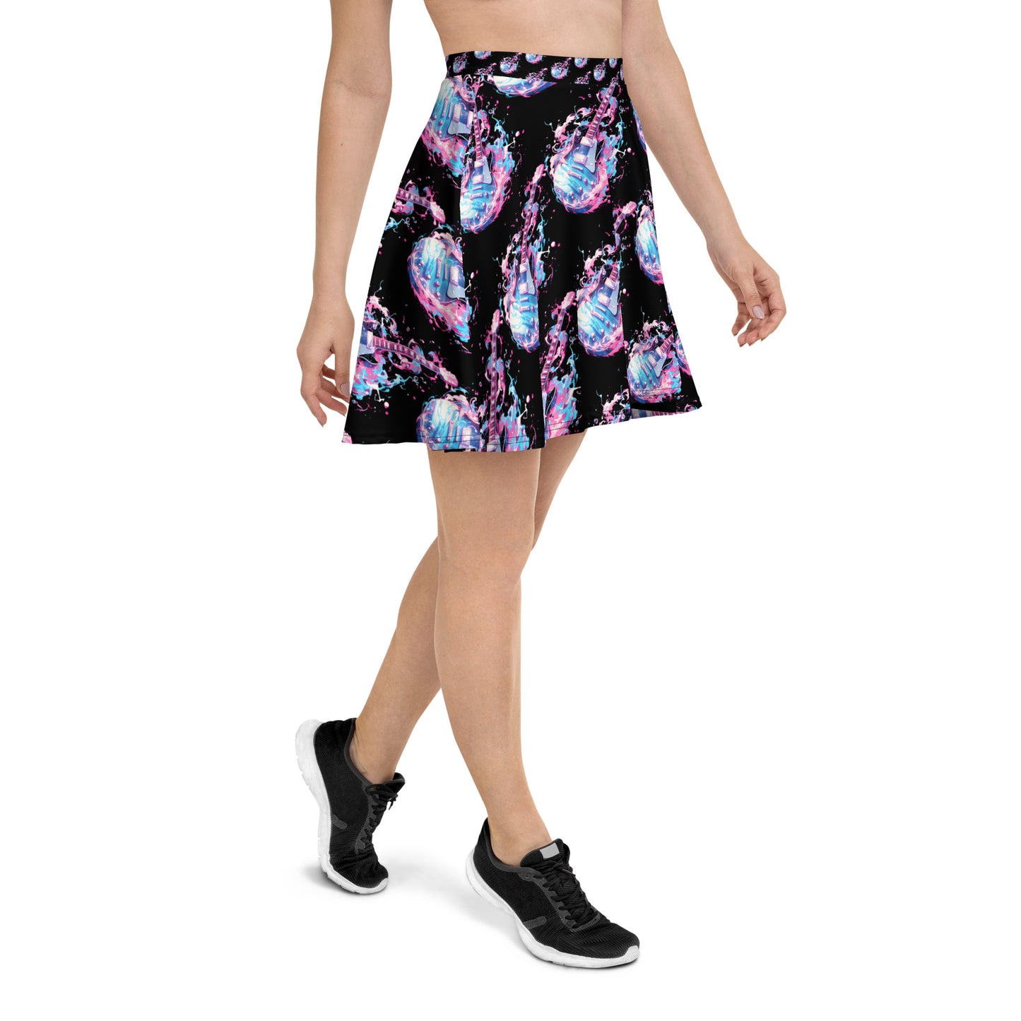 Guitar Graphic Skater Skirt