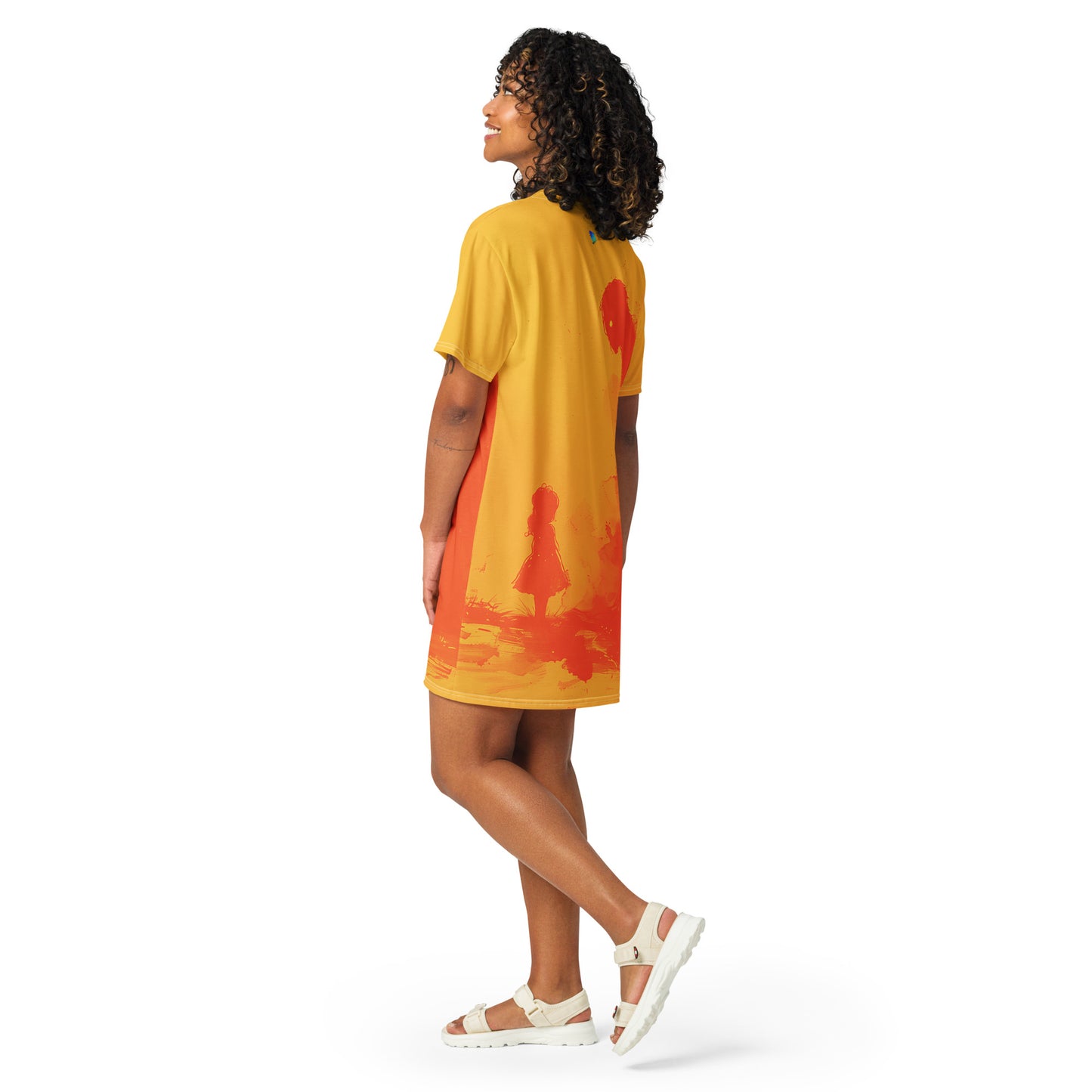 Orange Ghost & Girl T-shirt dress