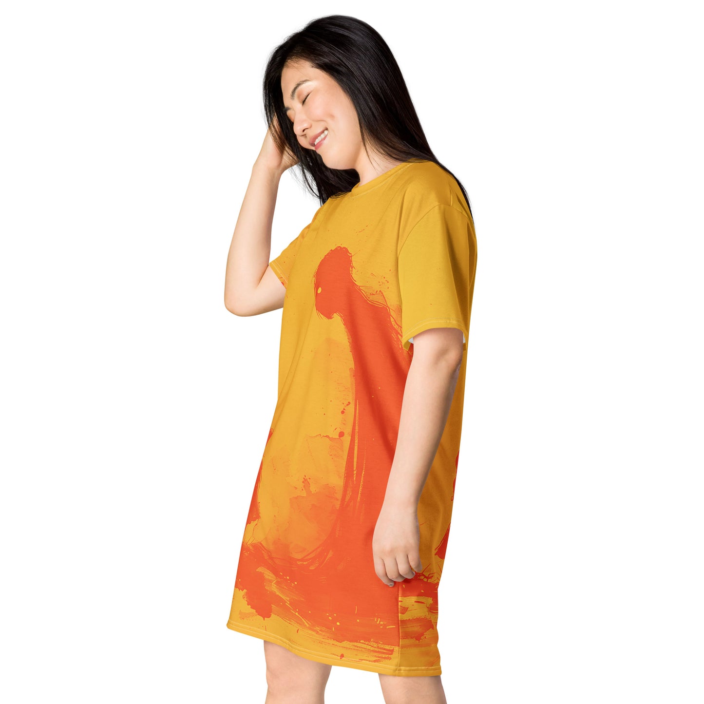 Orange Ghost & Girl T-shirt dress