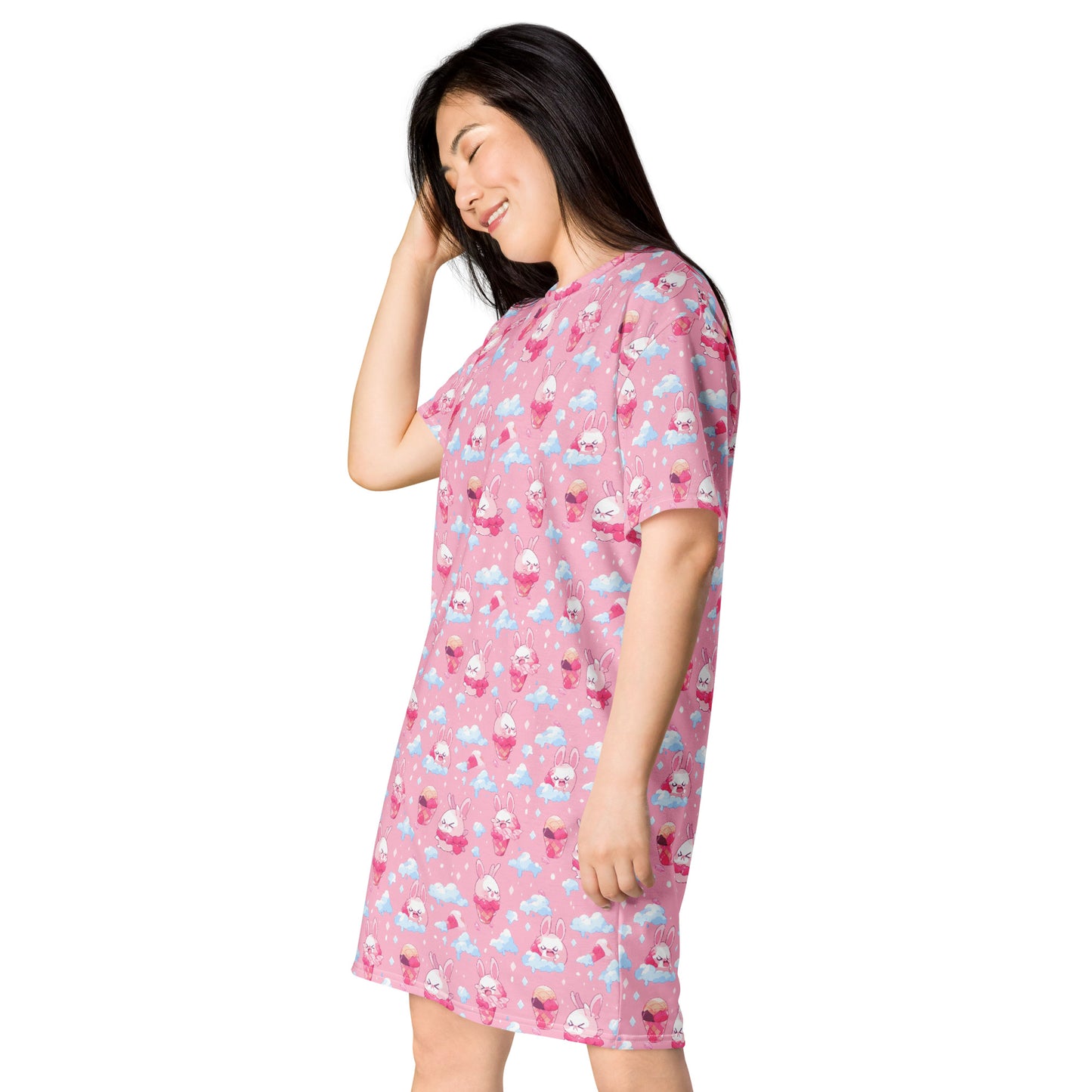 Angry ice-cream bunnies T-shirt dress – Free Delivery! Rock / Metal / Gothic / EDM / Clubwear - Alternative Apparel Only from Phase B Records. Plus Size to 6XL