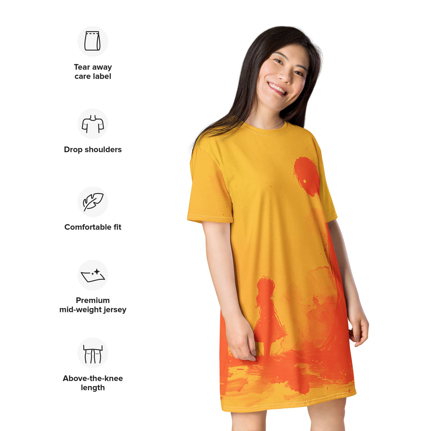 Orange Ghost & Girl T-shirt dress