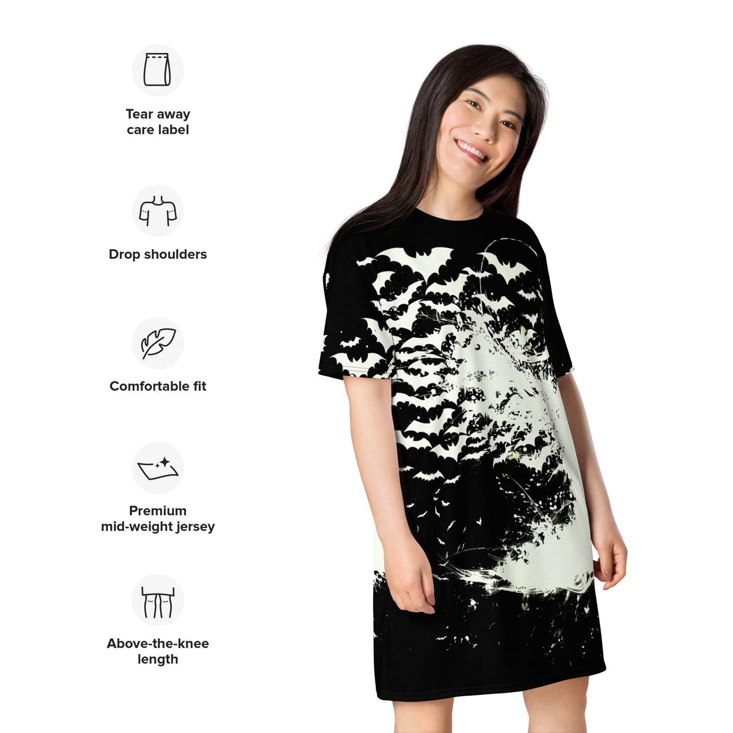 Moon & Bats T-shirt dress