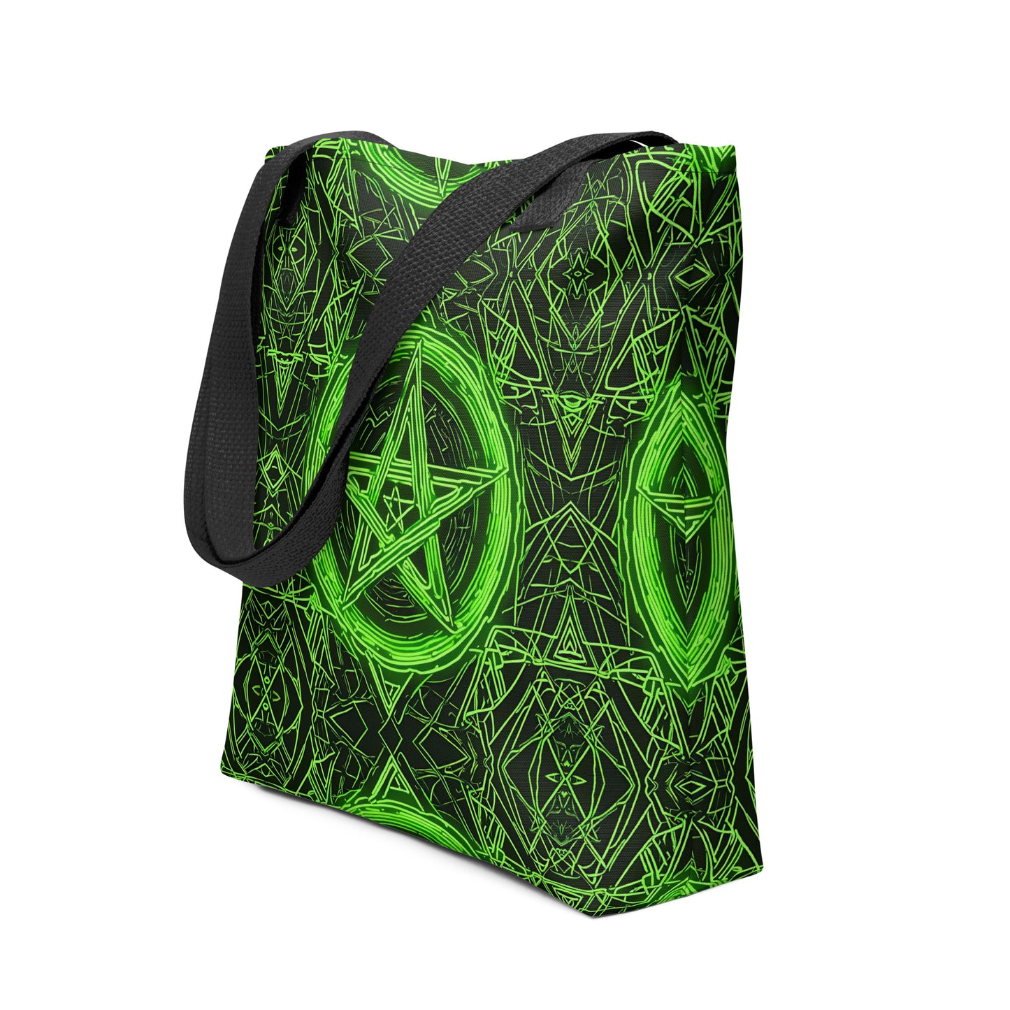 Green Pentagram Tote bag - Free Delivery! Rock / Metal / Electronic / EDM / Underground - Alternative Apparel and Merch Only from Phase B Records.
