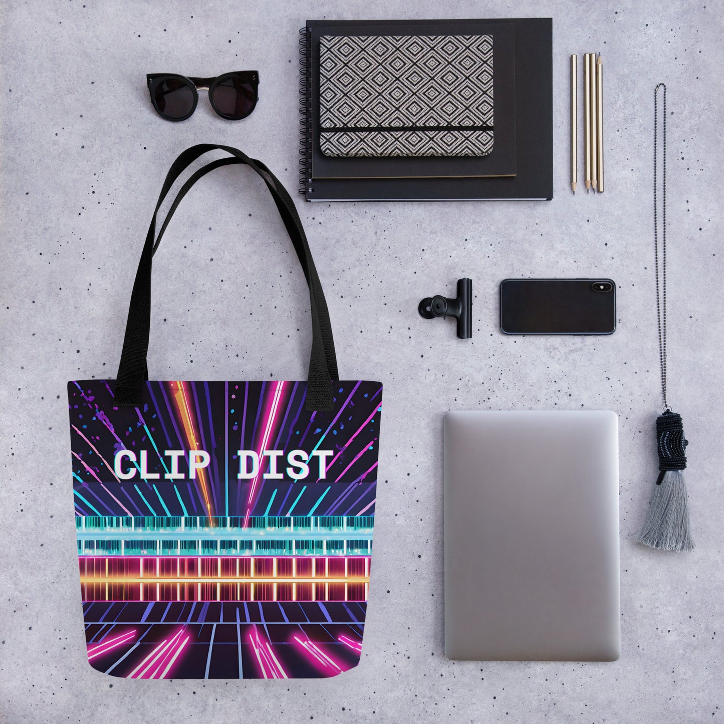 Clip Distortion Tote bag - Free Delivery! Rock / Metal / Electronic / EDM / Underground - Alternative Apparel and Merch Only from Phase B Records.