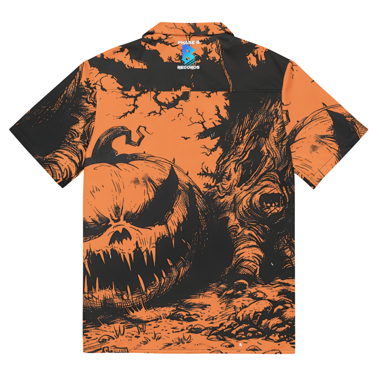 Orange Pumpkin Unisex button shirt