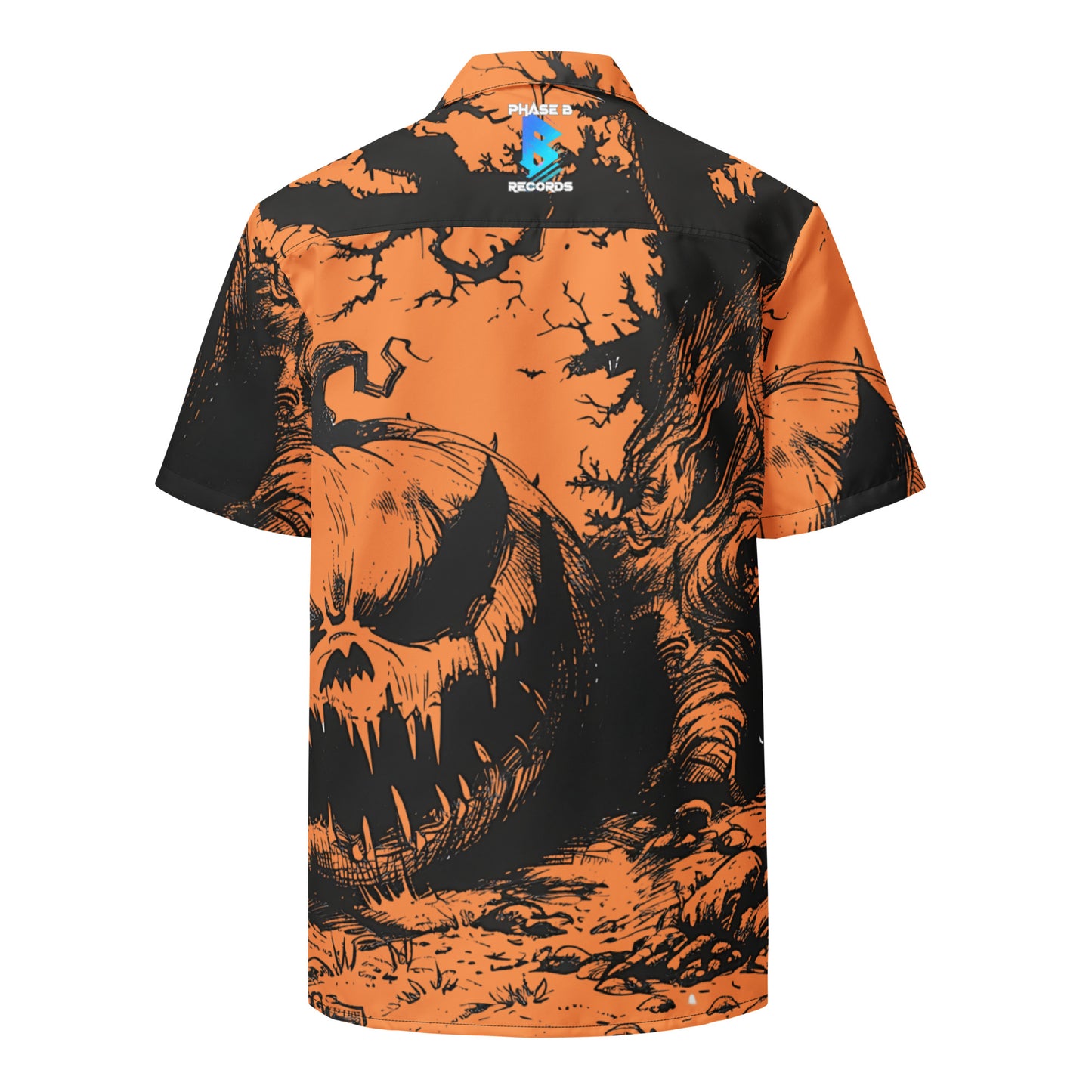 Orange Pumpkin Unisex button shirt
