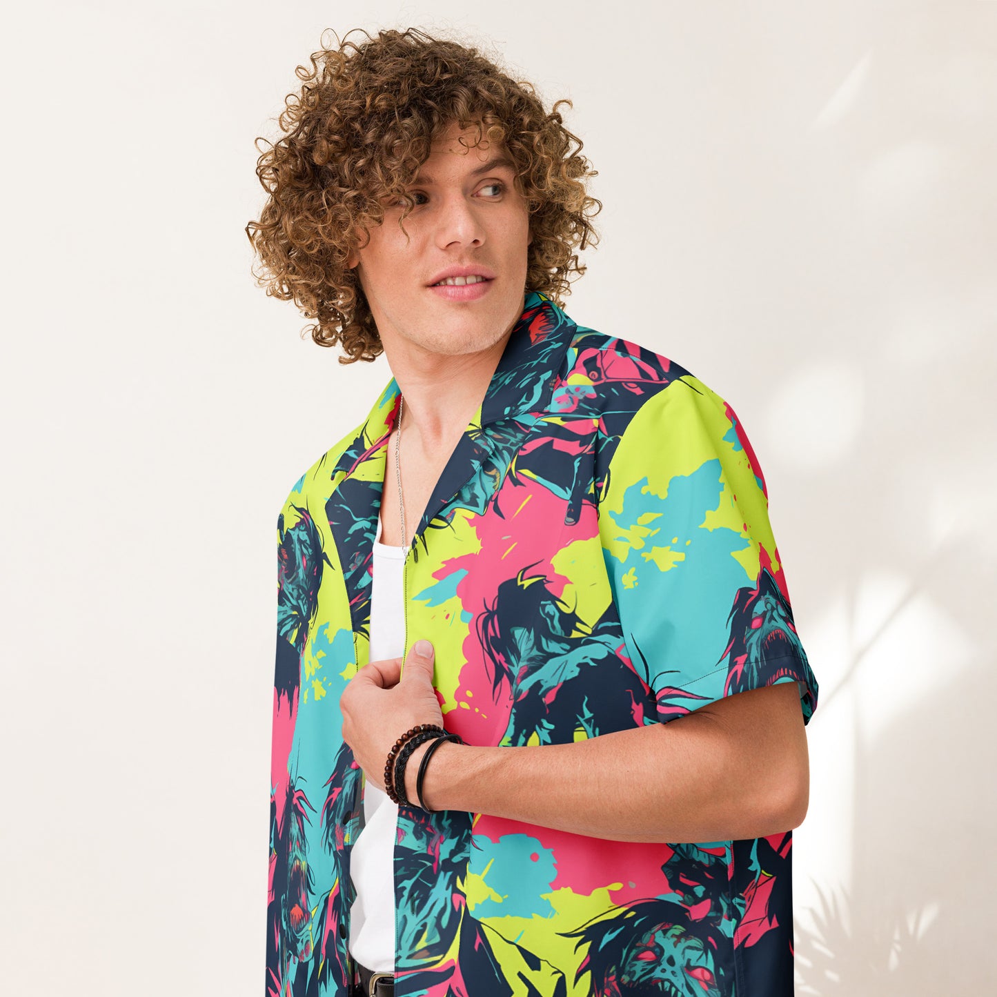 Neon Zombies Unisex button shirt