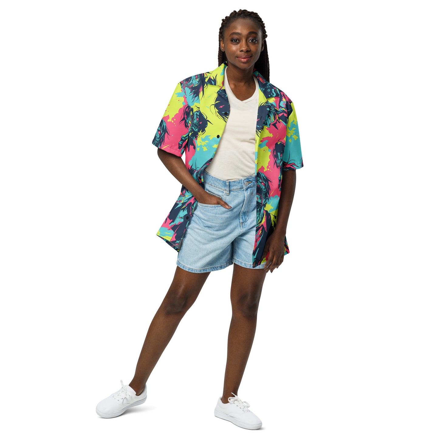 Neon Zombies Unisex button shirt