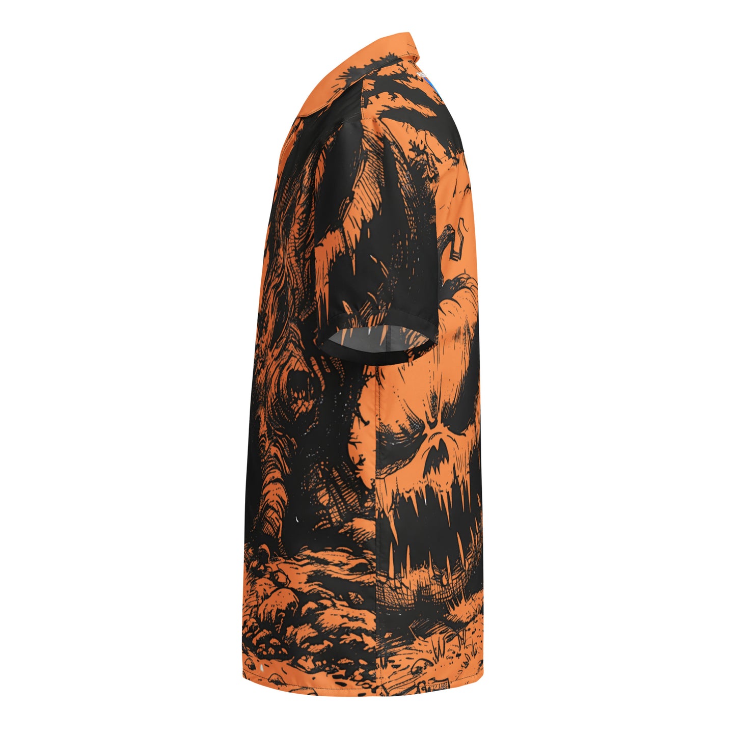 Orange Pumpkin Unisex button shirt