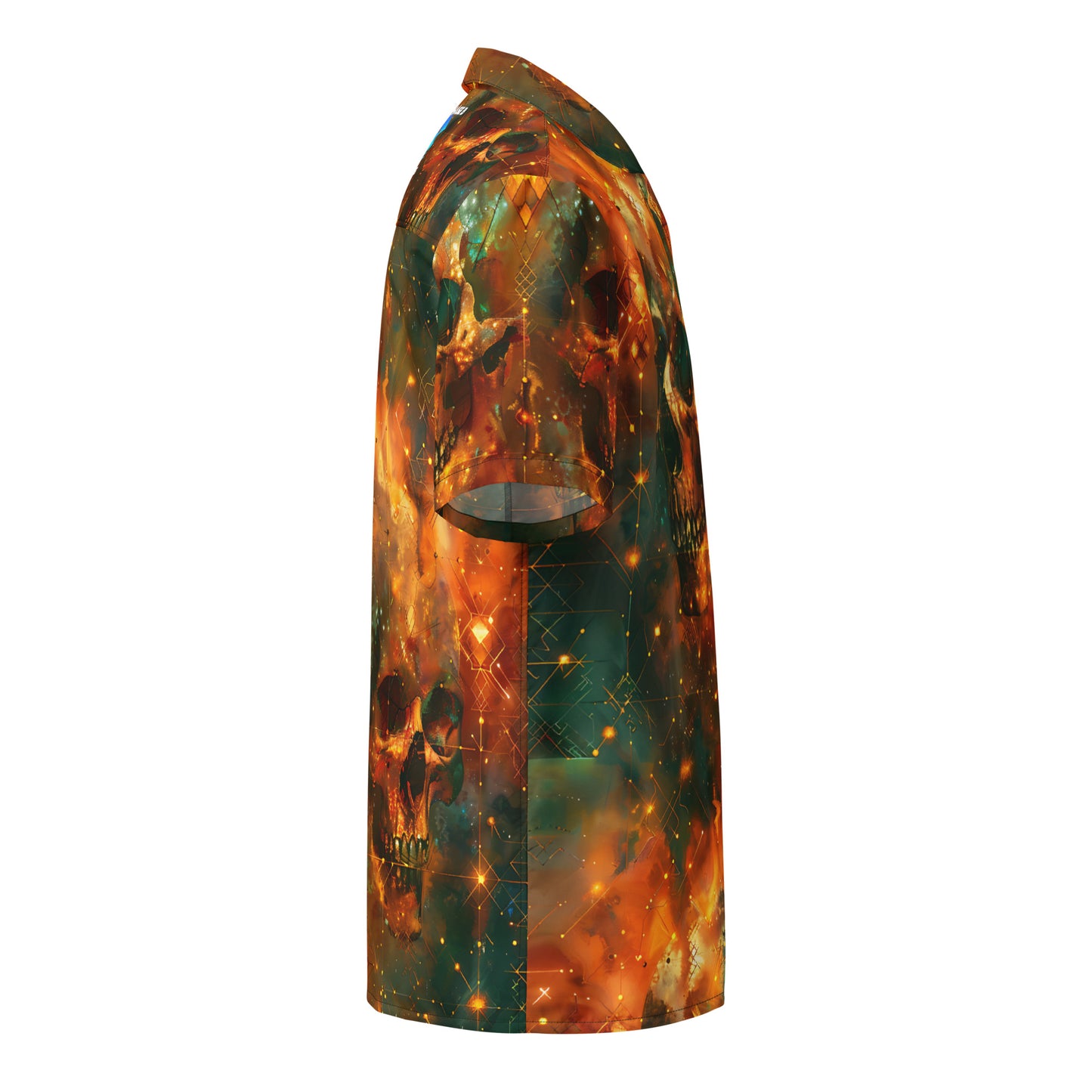 Flaming Skulls Unisex Button Shirt