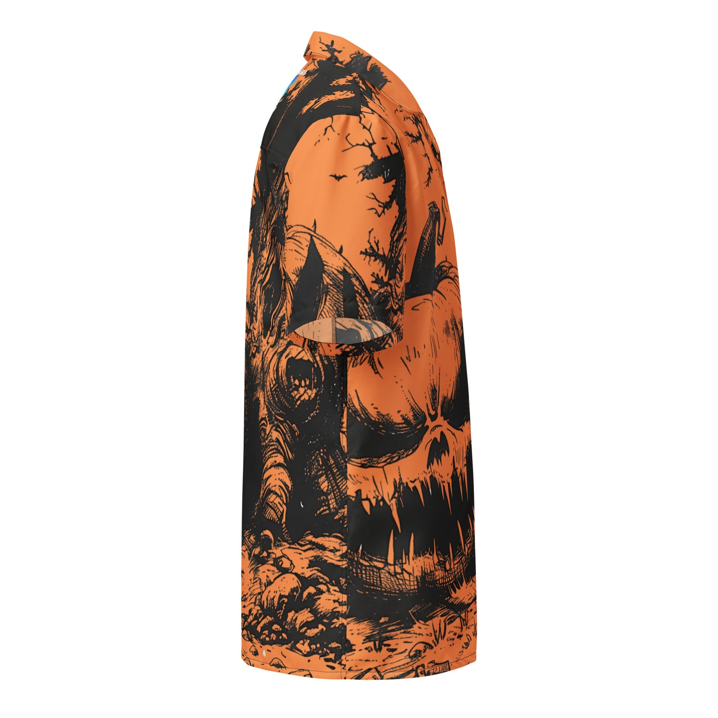Orange Pumpkin Unisex button shirt
